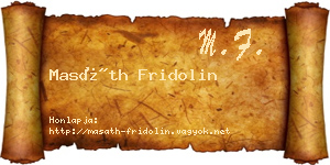 Masáth Fridolin névjegykártya
